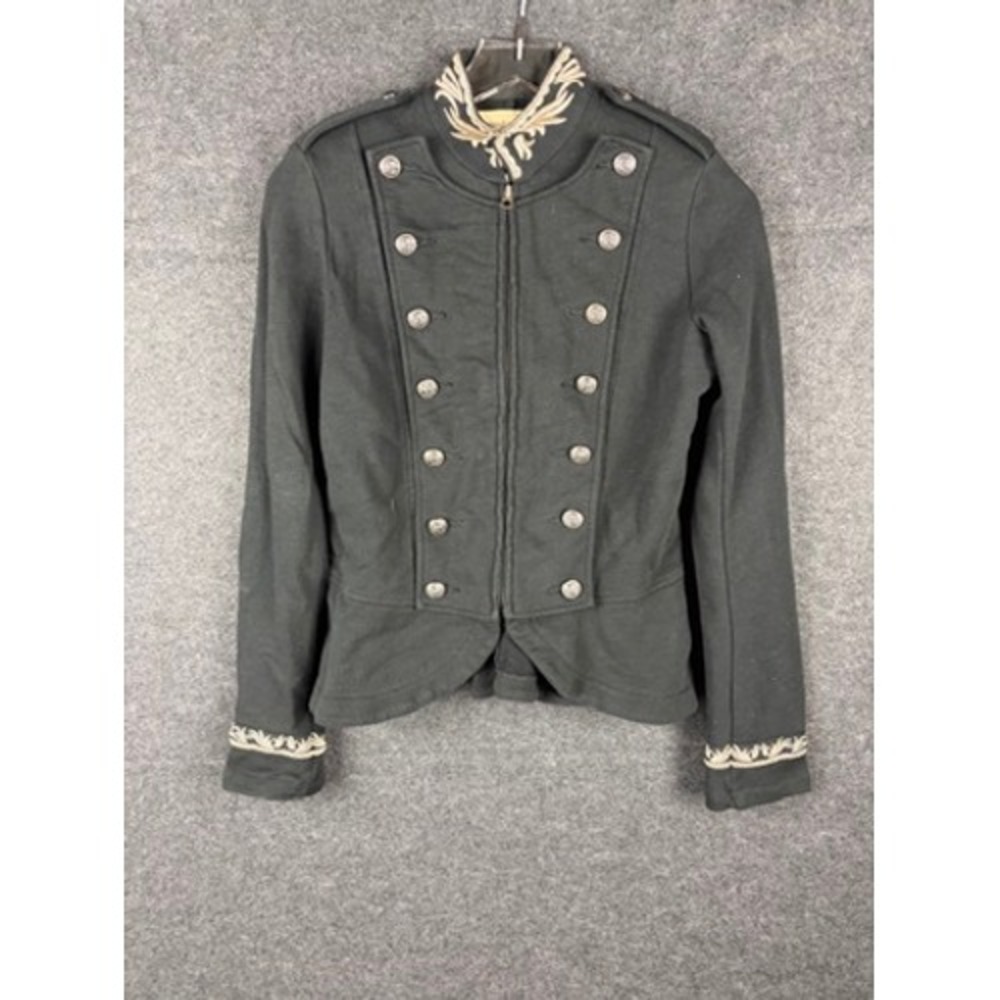 Denim & Supply Ralph Lauren Military Jacket Black Embroidered Womens M NWT